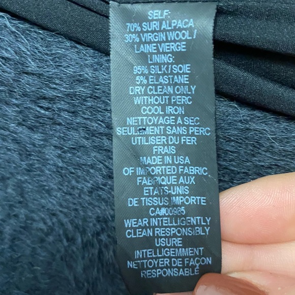 Zero + Maria Cornejo Suri Alpaca Virgin Wool Cocoon Coat Cape Charcoal Gray 6 - Picture 11 of 16